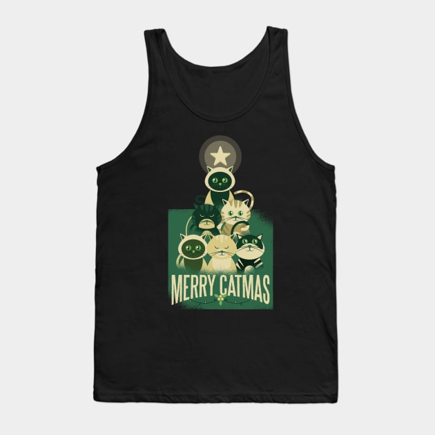 Merry Catmas Tank Top by madeinchorley